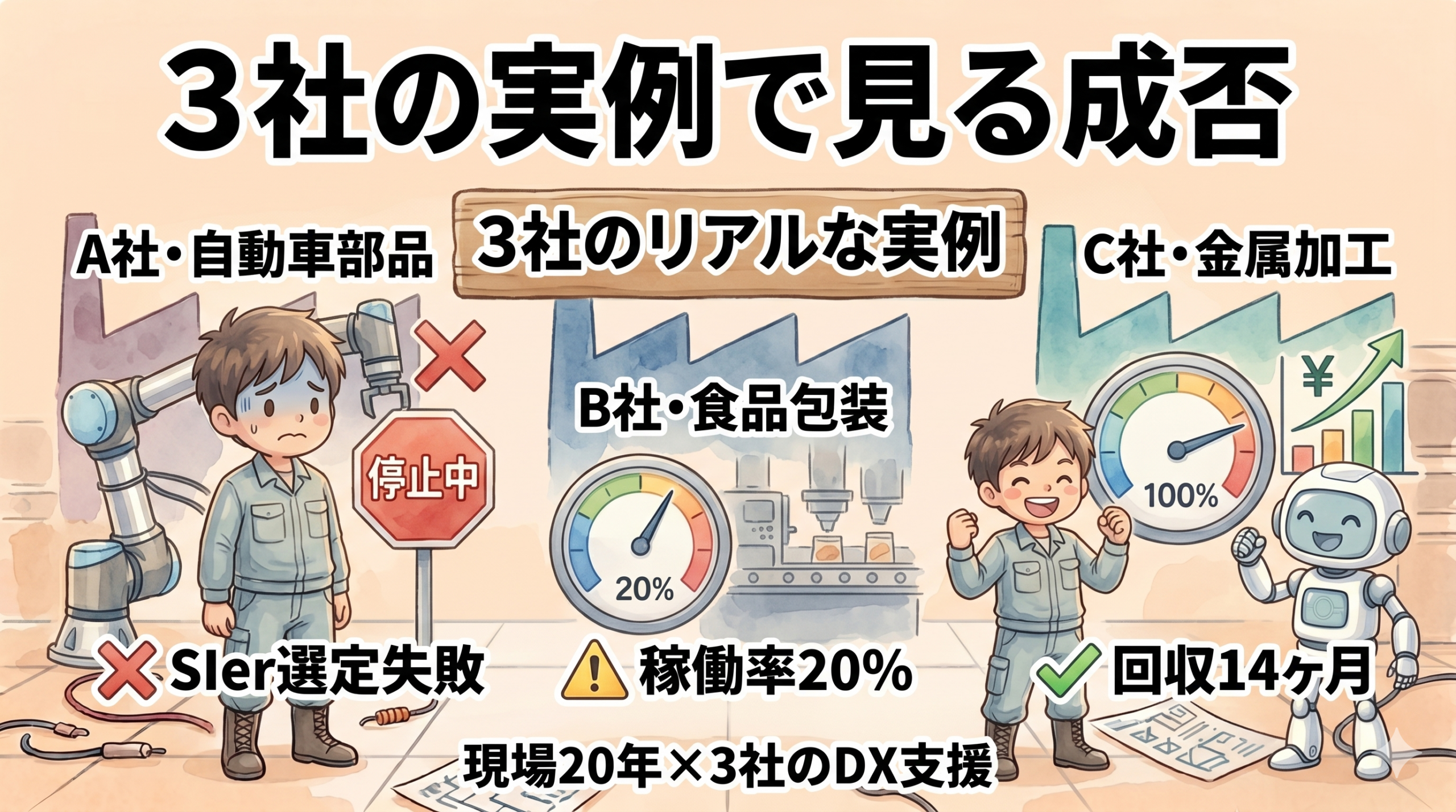 3社の実例マップ