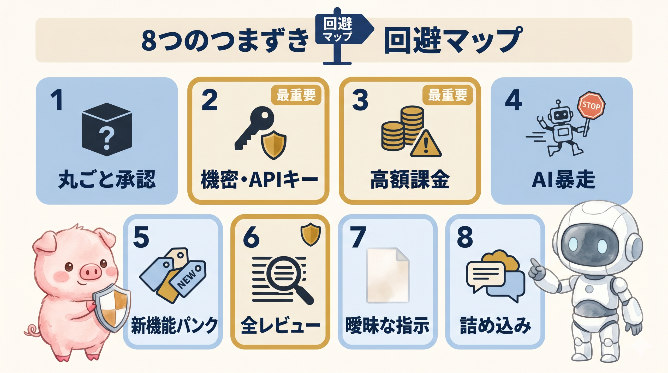初心者がはまる8つのつまずきと回避策のマップ