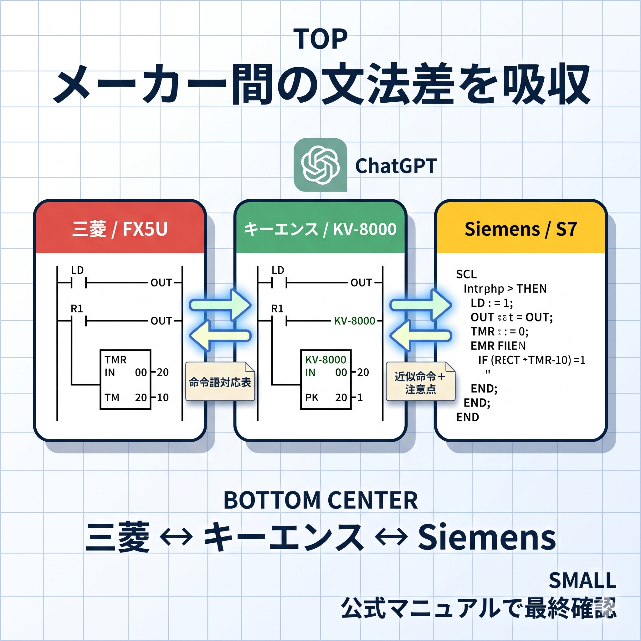 プロンプト⑤ メーカー間の文法差吸収