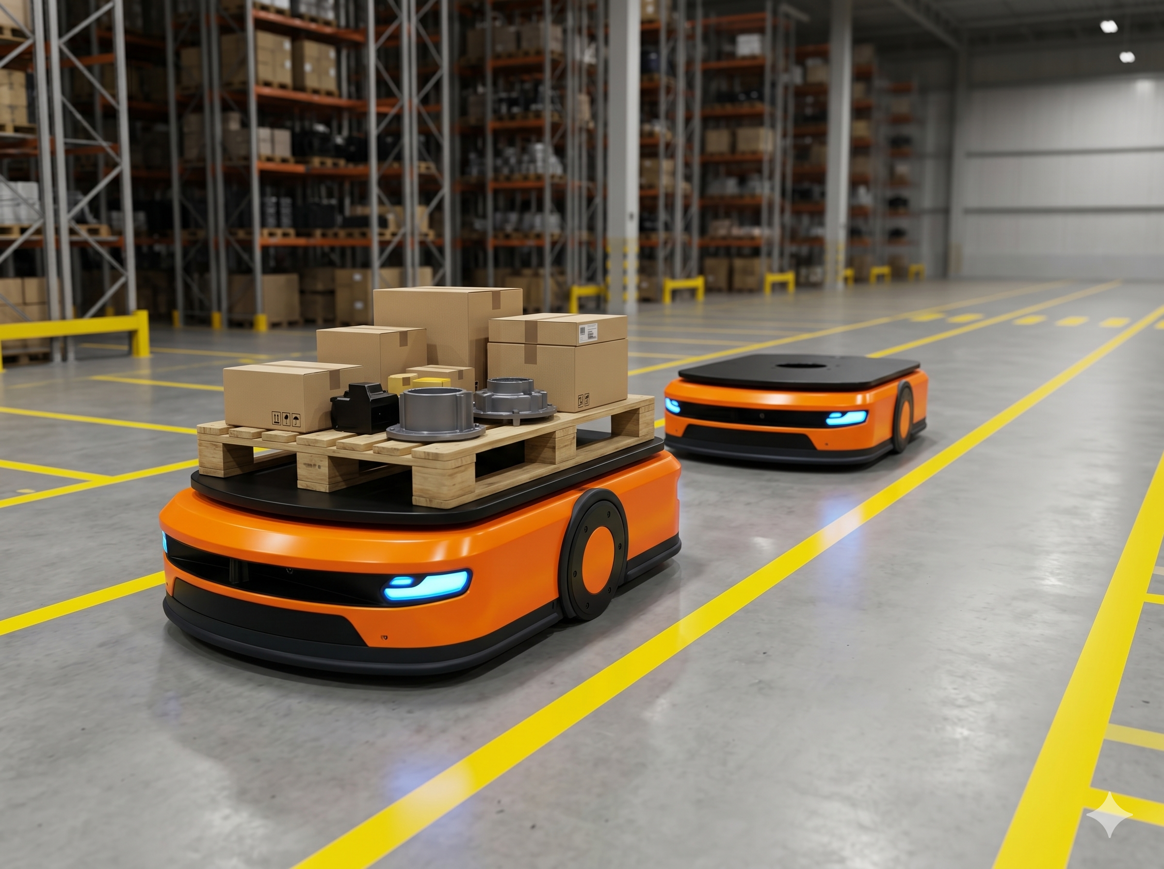 搬送ロボットとAGVが連携する工場