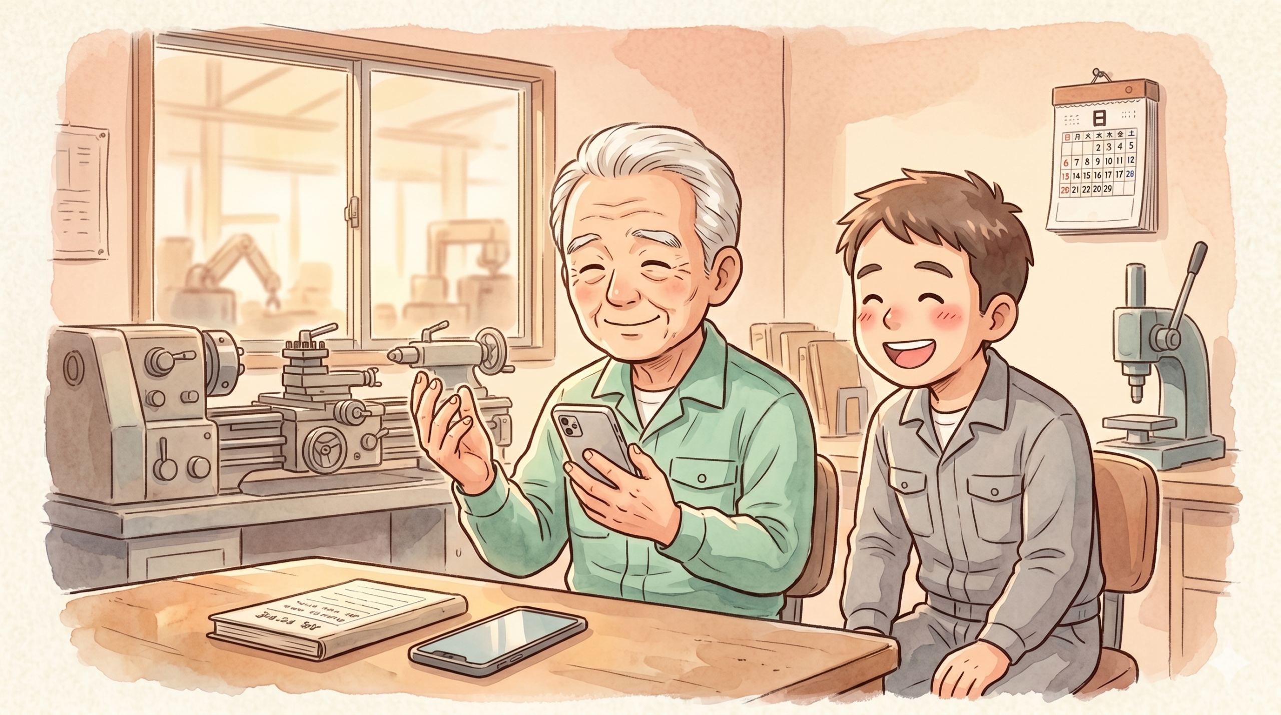 スマホ音声日報で若返った気がするタナカさん72歳