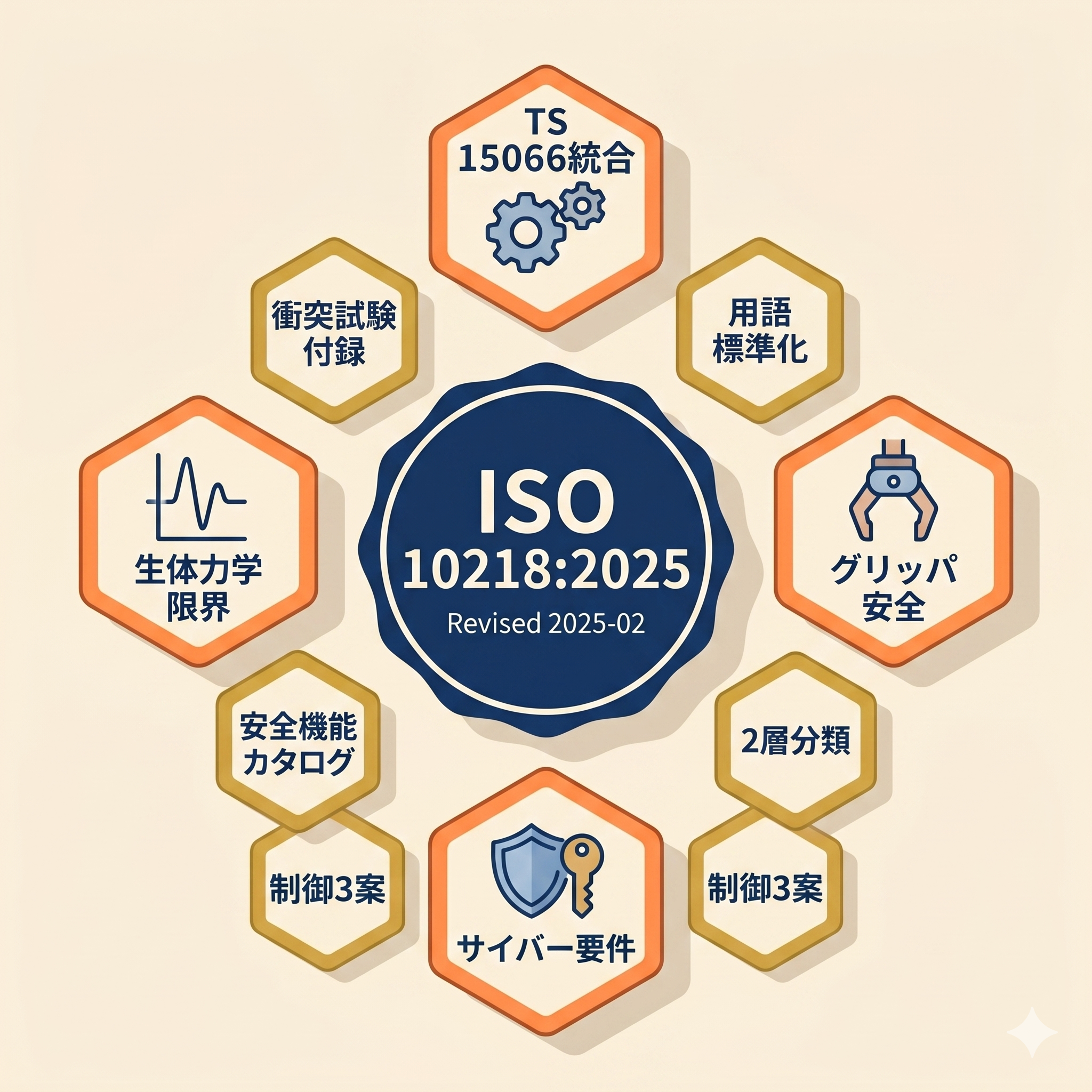 ISO 10218:2025 改訂9項目 — 重要4項目+副5項目