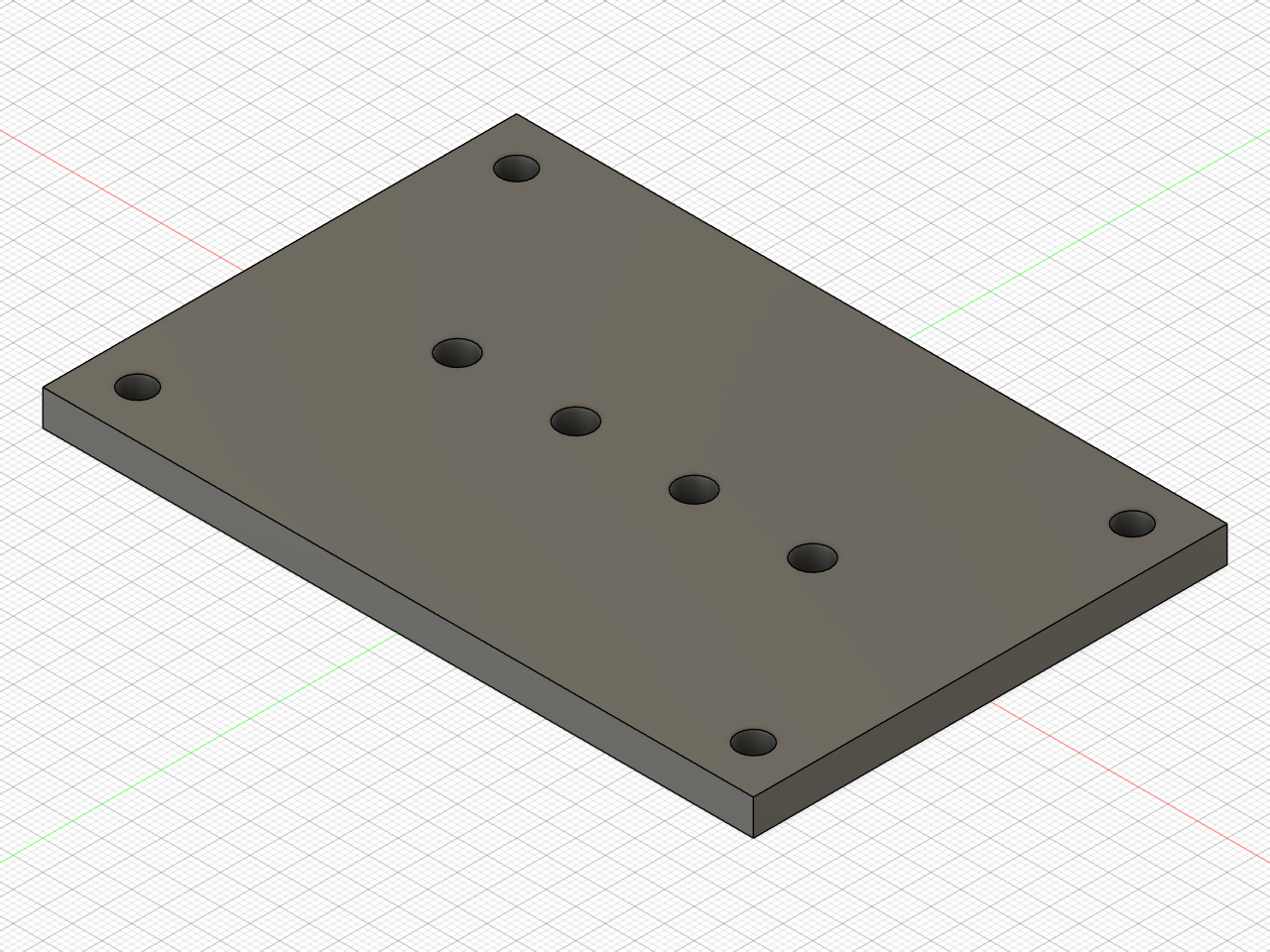 Claudeが一括生成した板と8つの穴の3Dモデル