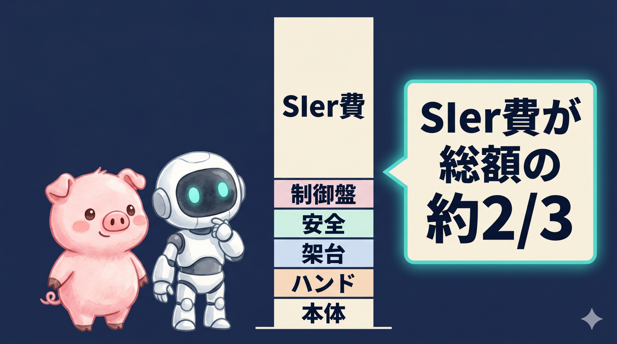協働ロボ費用6費目の内訳とSIer費の比率