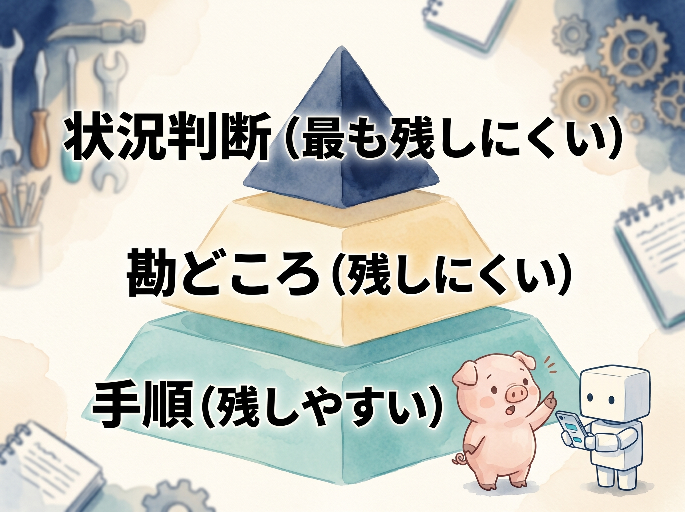 暗黙知の三層(手順・勘どころ・状況判断)