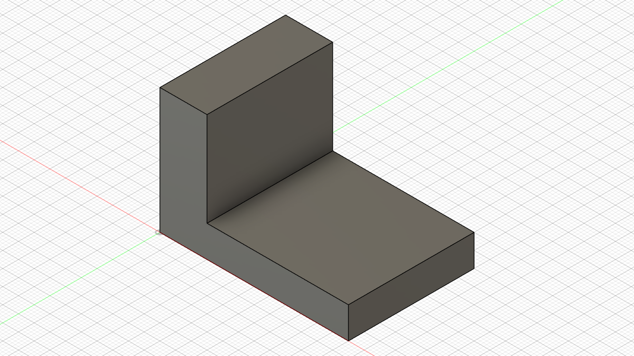 Claude Code が Fusion MCP 経由で生成したL字ブラケットの等角ビュー